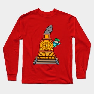 Cartoon Train Driver Long Sleeve T-Shirt